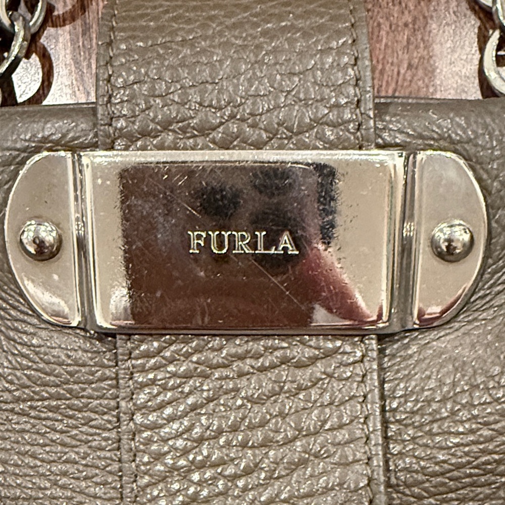 Furla Taupe Pebbled Leather Tote Bag - Picture 4 of 13